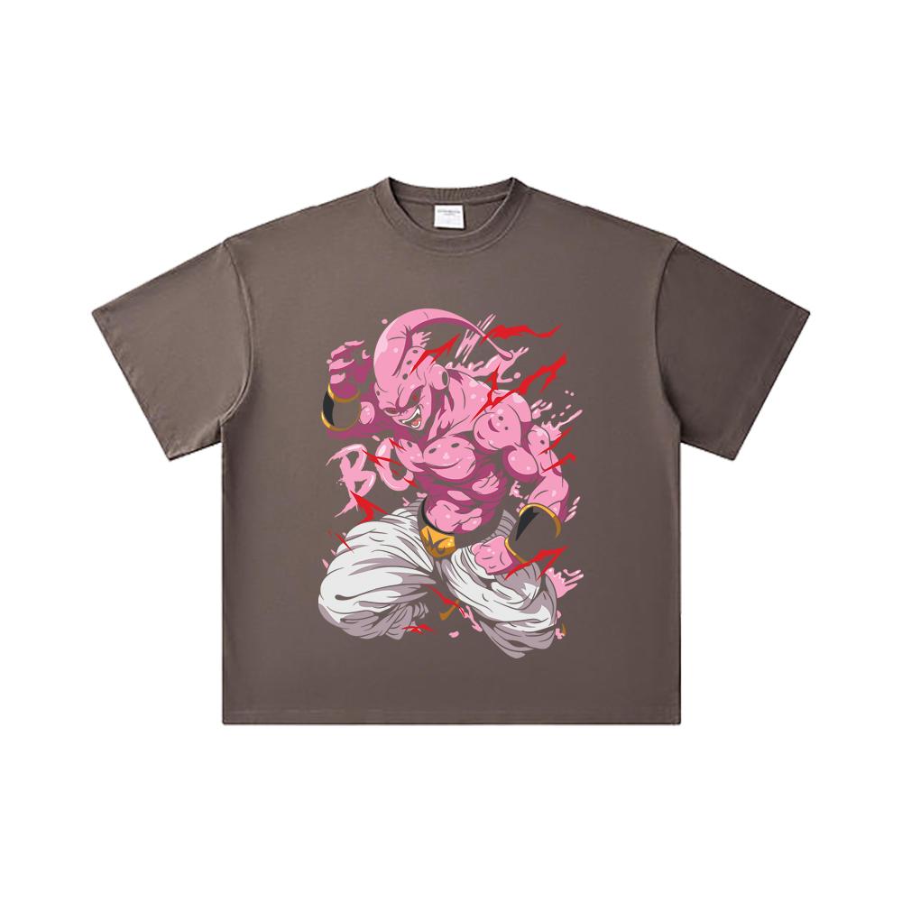 260 GSM Double Yarn 32 Count 100% Cotton Dragon Ball V13 Majin Buu Print Unisex Heavy Cotton T Shirt