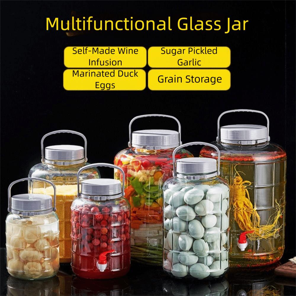 Home Use Glass Fermentation Jar Glass Material Glass Bottle Piled Fermentation Pot  Home Kitchen