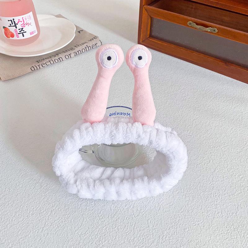 Snail Plush Alien Eye Headband & Hair Tie for Makeup and Face Wash