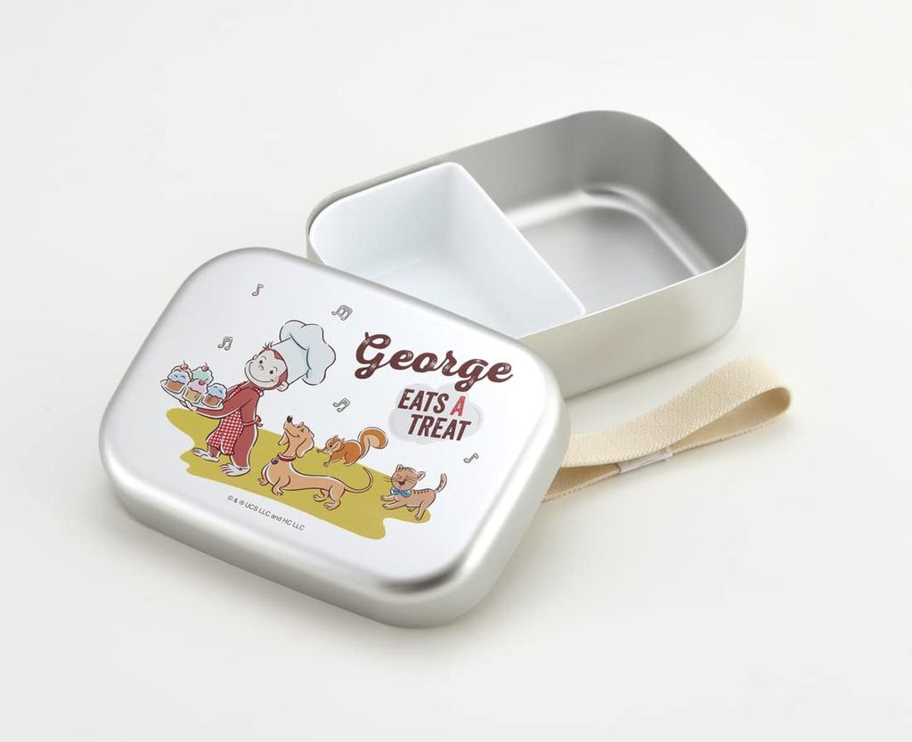 Skater Bento Box 370ml Curious George 23 Aluminum for Children Made in Japan ALB5NV-A