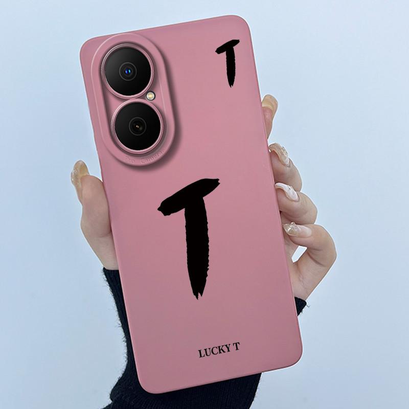 For Huawei Nova Y73 4G Lucky Initial Letter Phone Case For Huawei Nova Y73 NovaY73 4G Soft Silicone Back Cover Shockproof Bumper