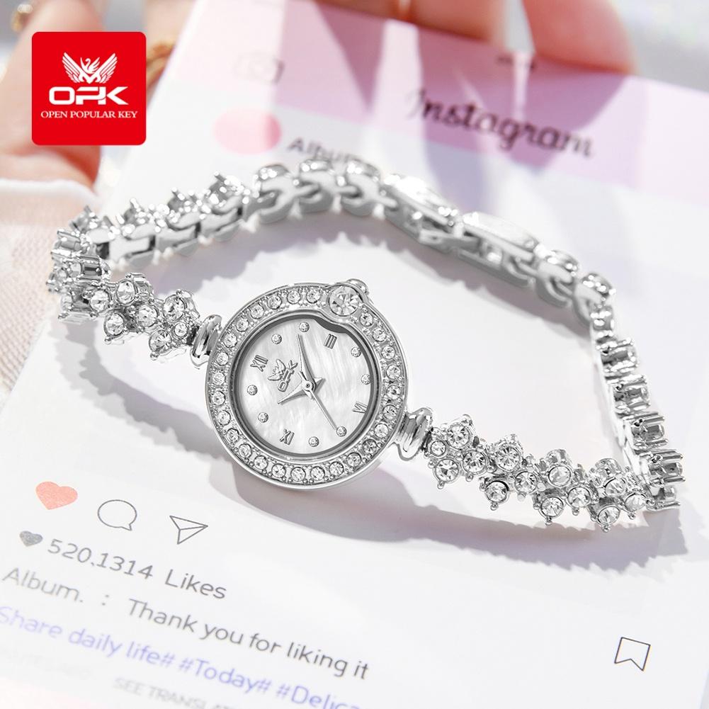 OPK Brand Fashionable Diamond Inlaid Women's Watch Waterproof Small Dial Women's Bracelet Women's Watch 6054