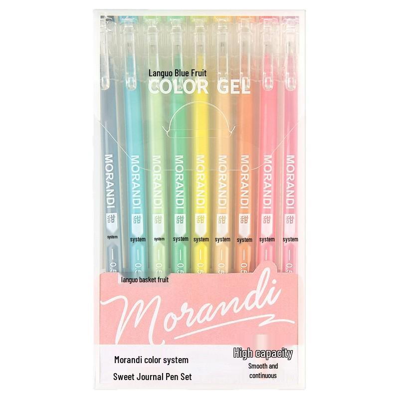 Blue Fruit Large Capacity Journal & Pen Set: Includes Highlighter, Drawing Pen, Gel Pen, Colored Single-Tip Pen.