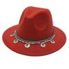 Flowing Beads Imitation Gemstone Tibetan Style Top Hat Jazz Dance Men'S And Women'S Big Eaves Hat