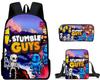 My Singing Monsters Backpack Set 3-in-1 Cartoon School Bag for Kids Boys Girls with Pencil Case and Crossbody Bag