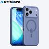 KEYSION Magnetic Matte Transparent Case for MagSafe for iPhone 17 Pro Max Silicone+PC Shockproof Wireless Charging Phone Cover