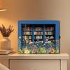 Shake Away Your Anxiety Mini Bookshelf, Miniature Wooden Bookshelf Figurine with 200 Pcs Book, Stress Relief Gifts for Book Lovers, Adults