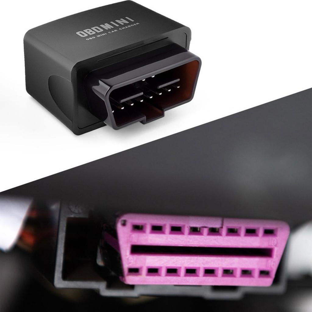 Car Obd Charger with Voltage Monitoring Obd2 Charger Suitable for 12v/ Models Dual Output Usb Interface Fast Charging