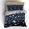 Fantasy Space Unicorns And Stars Print Bedding Set 1 Duvet Cover 2 Pillowcases For Adult And Children Luxury Gift Full Size