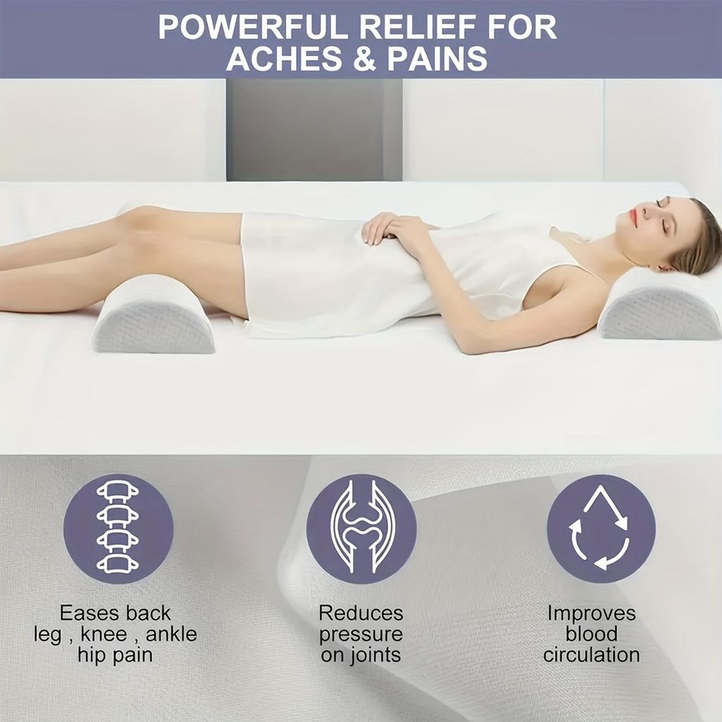 1 Piece Leg, Knee, Lower Back Pillow, Crescent Shape Viscoelastic Foam Pillow, Half Roll Pillow, Lower Back Relaxation