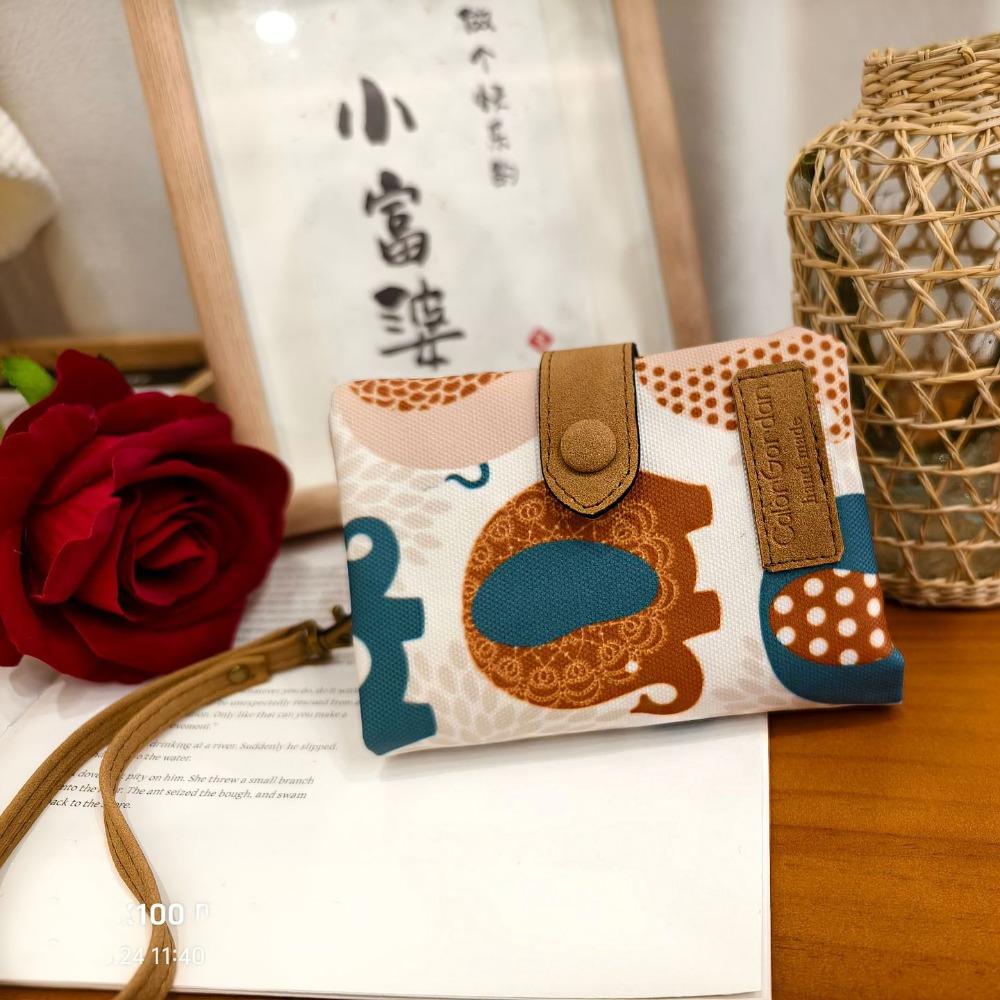 Flower Short Trifold Wallet Elephant Coin Pouch Casual Printed Card Bag  Men