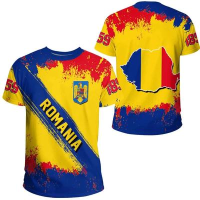 Rumänien-Fußballtrikot, rumänische Flagge, Grafik-T-Shirts für Männer, Fitnessstudio, Sport-T-Shirts, 3D-Fußballclub-Team-T-Shirt, Damenbekleidung
