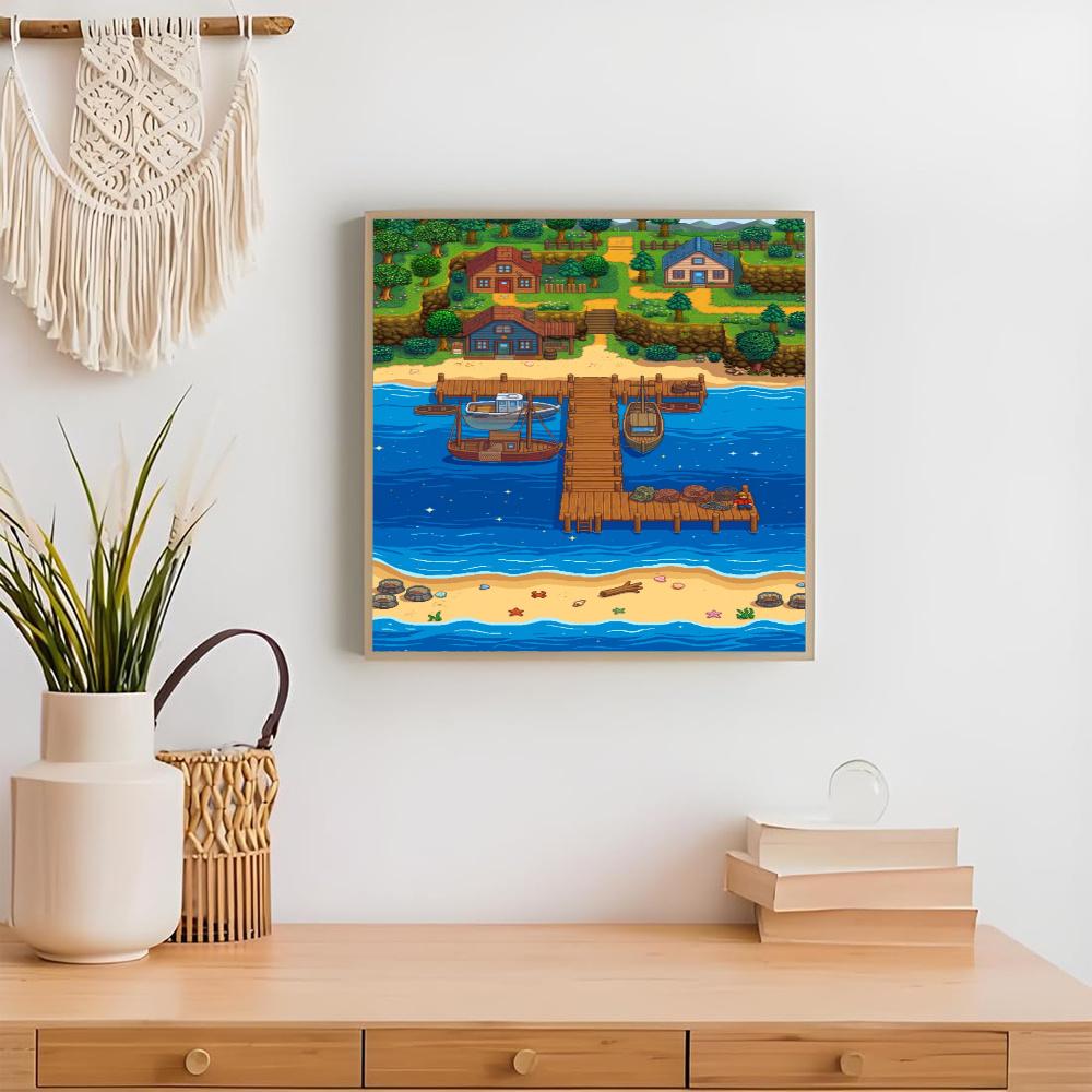 Stardew Valley 5D Round Diamond Painting Kit Diamond Embroidery Painting Rhinestones Mosaic Frameless Handwork Decoration Arts