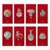 8pcs New Year Decor Chinese Style Red Envelopes Traditional Blessing Red Packets Thickened Hot Stamping Hongbao Spring Festival