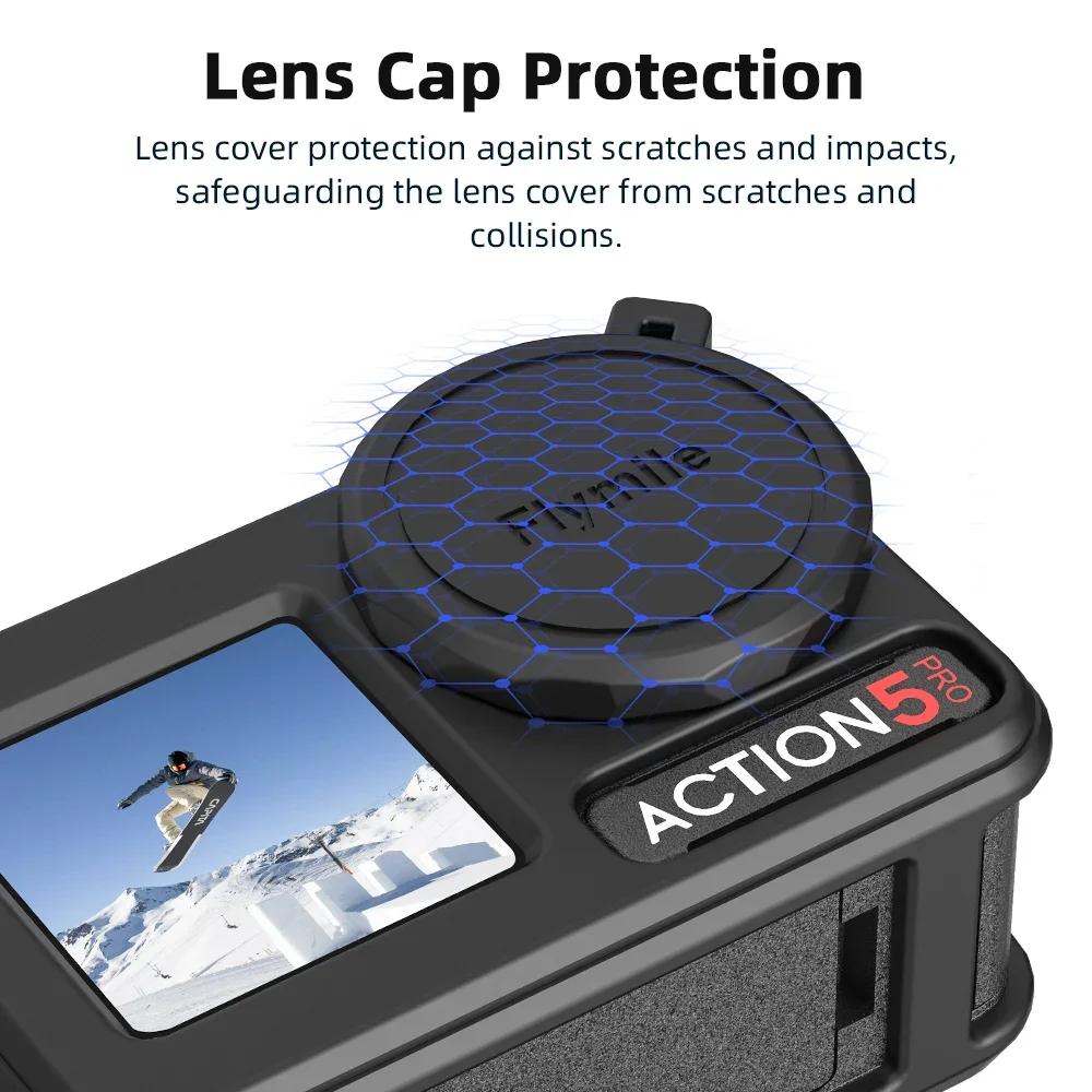 Silicone Protective Cover for DJI Action 5 Pro/Action 4/3 Camera Accessories Full Protector Case Scratch-proof Lens Cap Sleeve