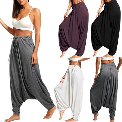 Damenmode-Haremshose mit tiefem Boden und Kordelzug