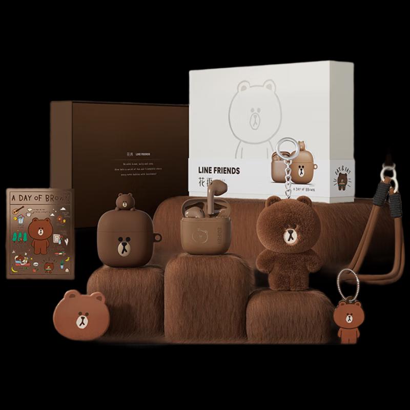 

Подарочный набор TWS-наушников Edifier LINE FRIENDS Zero Air - Коричневый медведь