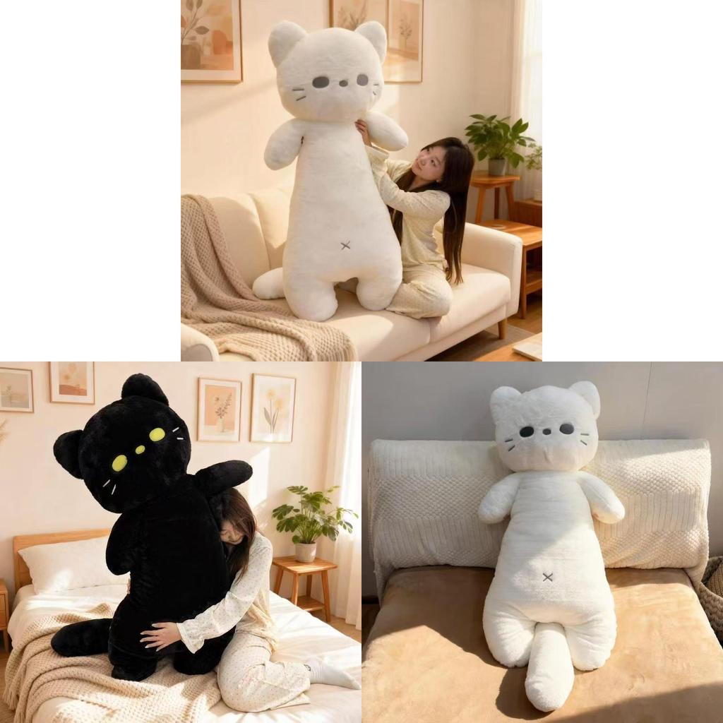 Cute Long Cat Plush Pillow Large Sofa Window Dec Pillow For Girls And Boys