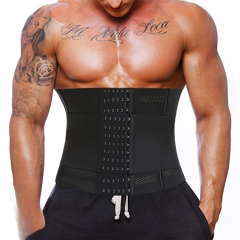 Men's Waist Support Trainer Girdle, Adjustable Workout Belt and Gym Equipment for Core Stability, Breathable Fitness Waist Shape