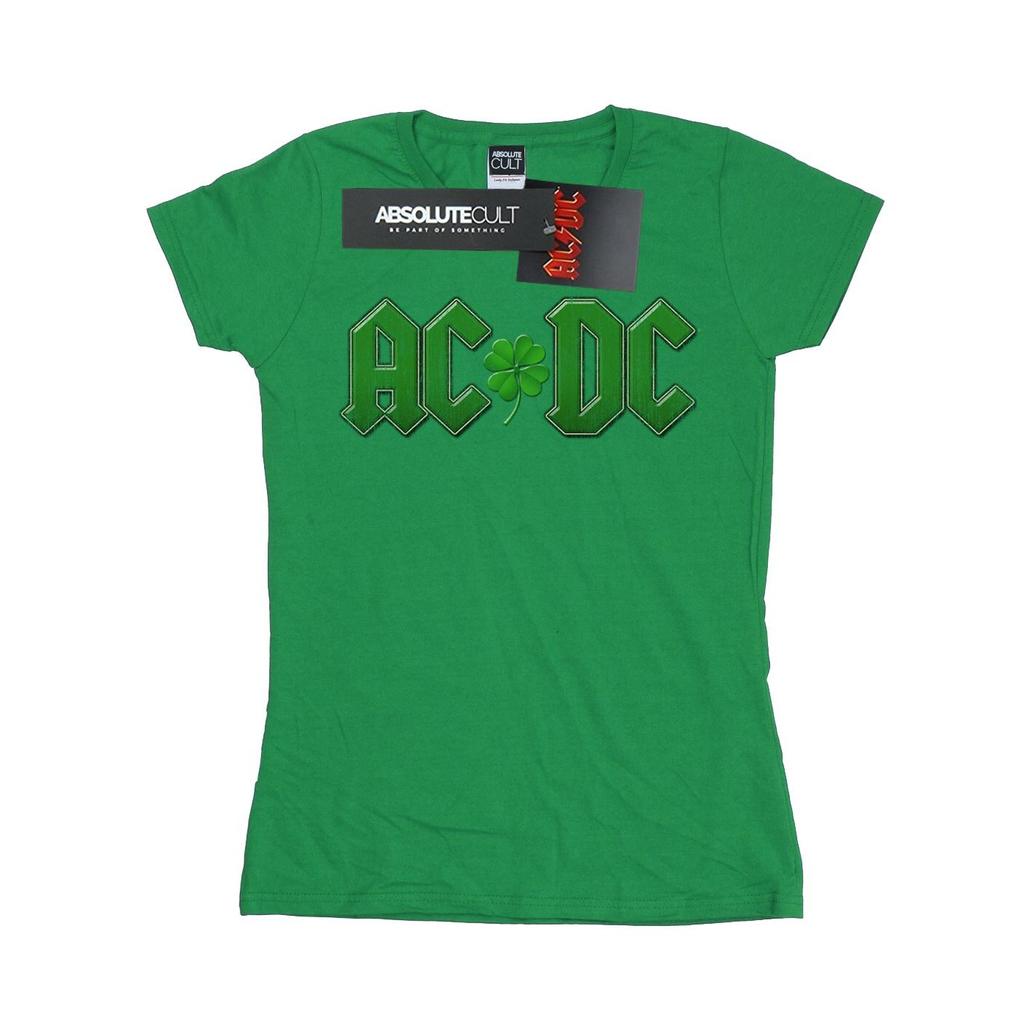 AC/DC Womens/Ladies Shamrock Logo Cotton T-Shirt