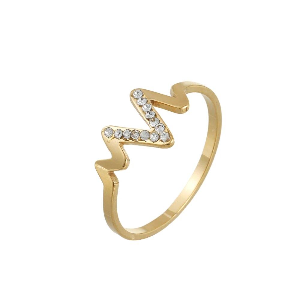 

Модные очаровательные ювелирные изделия из нержавеющей стали с волнистыми кольцами