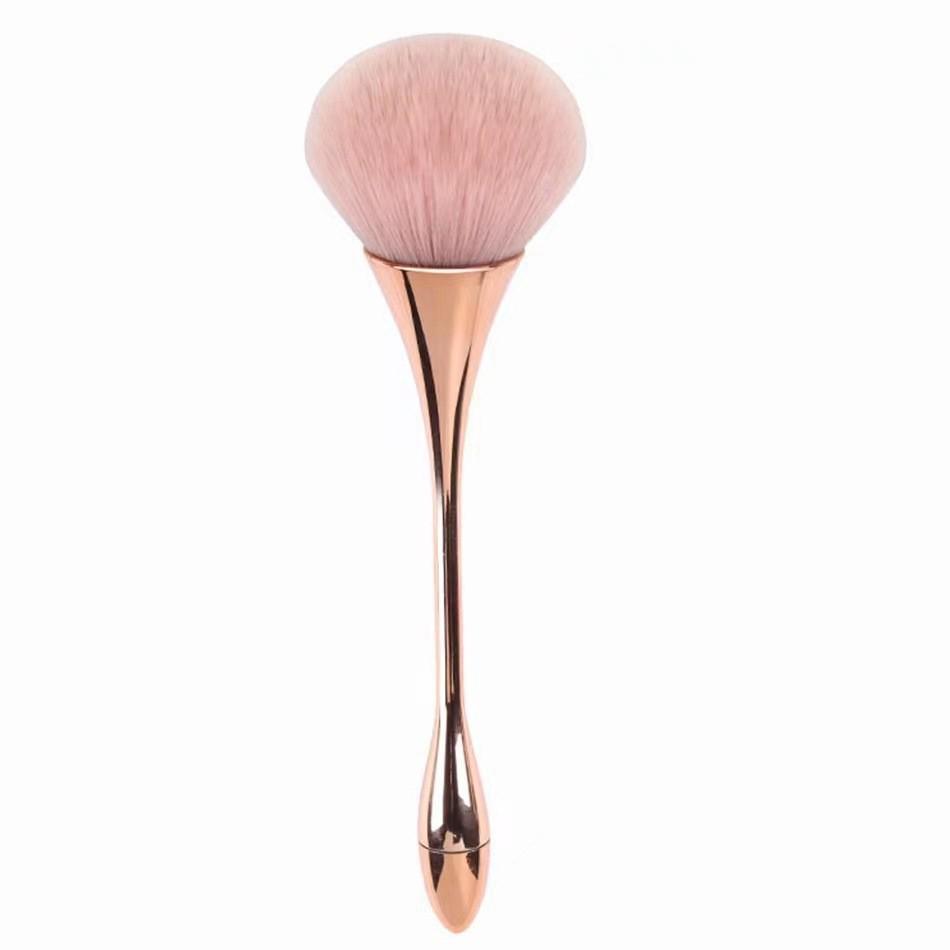 Rose Gold Goblet Makeup Brush: Soft, Loose Powder & Blush Tool for a Flawless Finish
