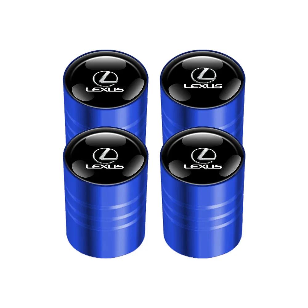 

4Pcs Aluminum Car Wheel Tire Air Valve Caps Dust Cover with Color Brand Logo for Lexus GX470 CT200H IS300H IS200 IS250 RX350 RX