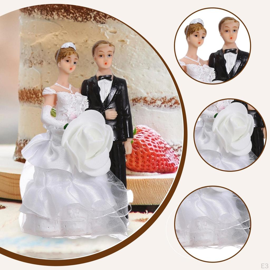 Bride And Groom Cake Toppers Decorative Figurine for Wedding Celebrations
