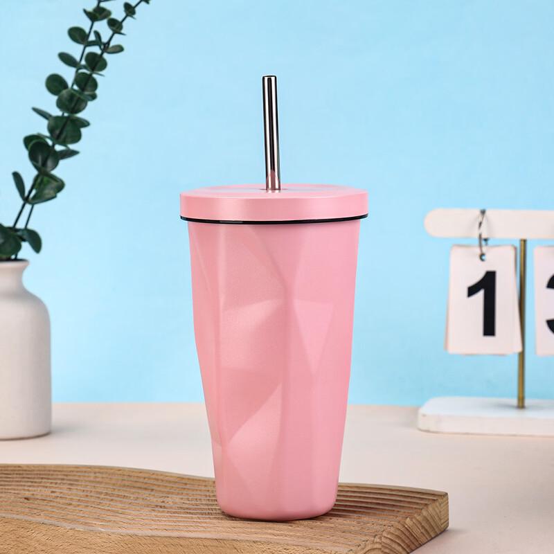Shangqi Gradient Diamond Stainless Steel Straw Tumbler
