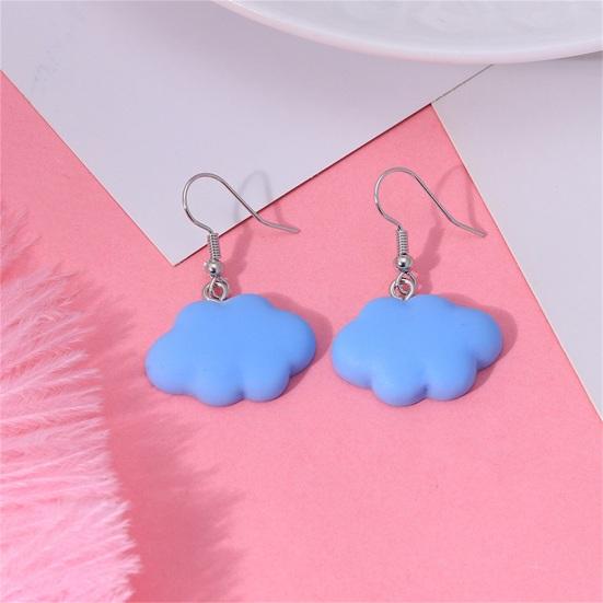 1 Pair Hook Earrings Cartoon Cloud Lovely Candy Color Dangle Earrings for Daily Wear