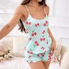 Summer New Women's Pajama Set Breathable Soft Casual Print Cami Top and Ruffle Shorts Sweet Home Strap Shorts Pajamas