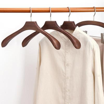 2 Stück Premium Breite Schulter Massivholz Kleiderbügel Schwerlast Anzugsbügel für Mäntel, Jacken & Kleider