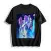 Cyberpunk Girl Group Print Short Sleeve T-Shirt Trendy Anime Loose Casual Top For Men And Women Pure Cotton T-shirt