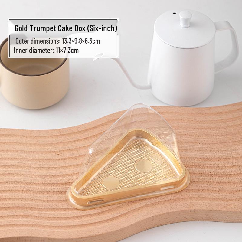Triangle Cake Box for Mille-Feuille and Mousse Slices - Disposable, 6-Inch & 8-Inch Sizes