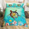 3D Octopus Sea Turtle Duvet Cover Retro Sailboat Crab Reptile Bedding Set Marine Mediterranean Style Jellyfish Comforter Cover