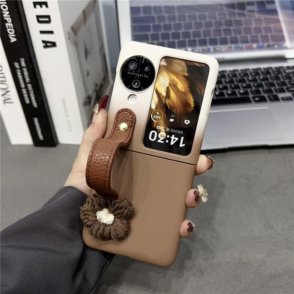 

Sunflower Wristband Matte Phone Case For OPPO Find N3 Flip Find N2 Flip Shockproof Cover Coque Find N3 Flip