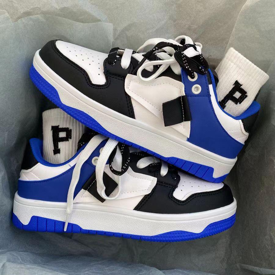 

Summer ins harbor style niche couple casual board shoes chic trend Harajuku retro student breathable sneakers men 44 синій