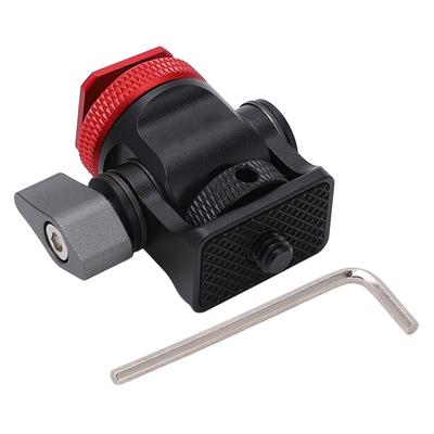 Field Monitor Holder with Hot Shoe Swivel 360 Degrees  Knob 14in Screw Universal Camera Monitor Mount Red