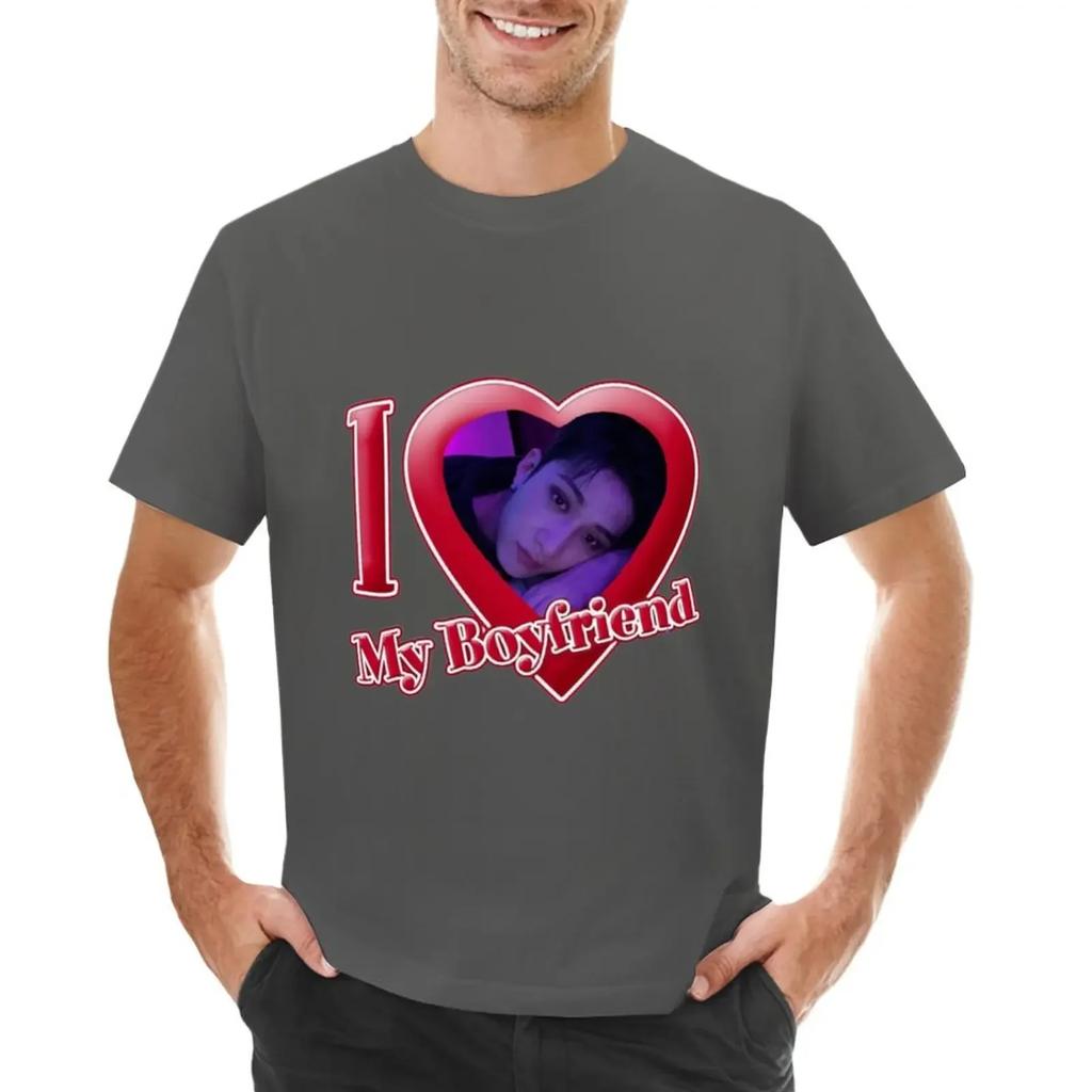 I love my boyfriend (bang chan) T-shirt sweat oversizeds blacks cute tops plain t shirts