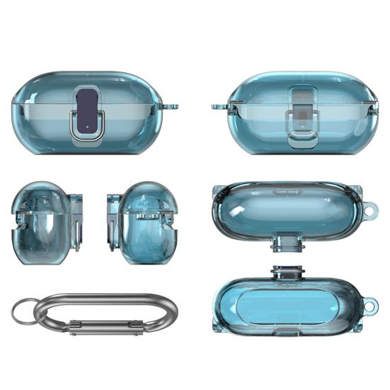 Earbud Protective Case with Lock Portable Shockproof Wireless Earphone Charging Case Cover Protector Clear TPU Shell Skin