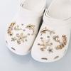 12 Stück Luxus Kristall Gold Stern Clogs Zubehör Sommer DIY Abnehmbare Metallkette Schuhe Charms Set Paarschuhe Dekorationen
