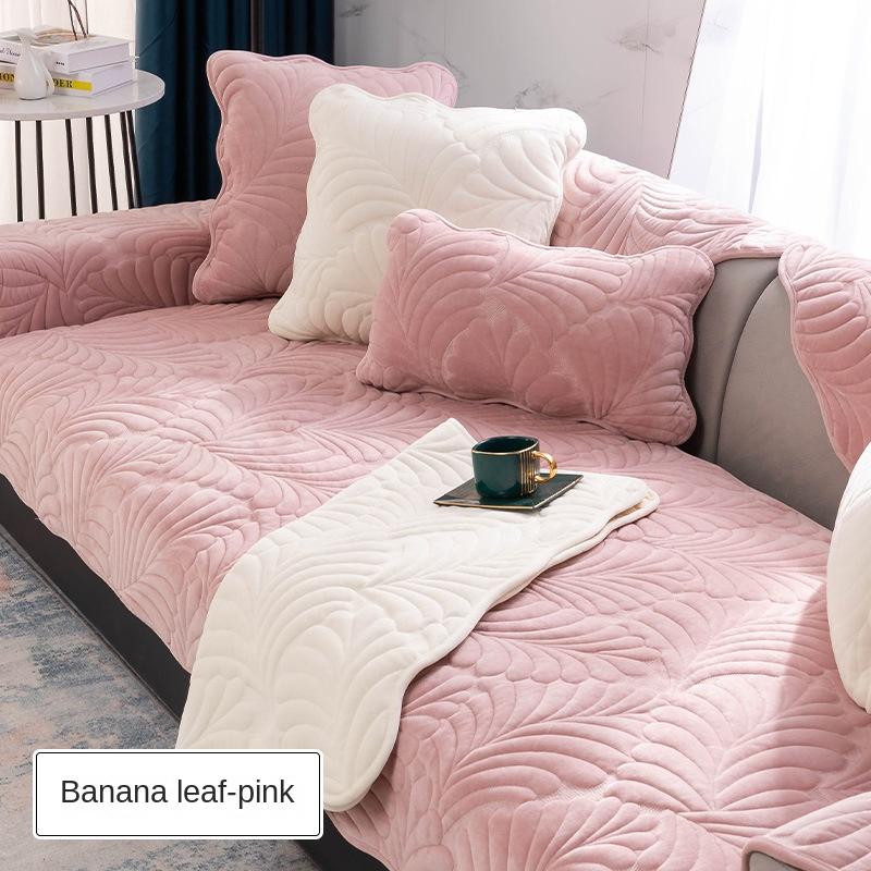 Cojín de Sofá, Cuero Universal para Todas las Estaciones, Antideslizante, Cojín de Asiento Engrosado Simple Nórdico, Funda de Felpa para Invierno, Toalla para Respaldo