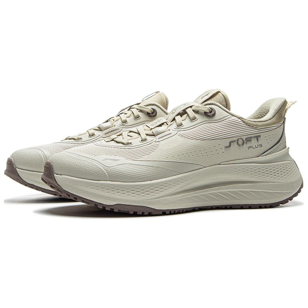 Li Ning SOFT PLUS Cushioning, Wear Resistant Low top Casual Shoes Women's Beige AGLU088-4