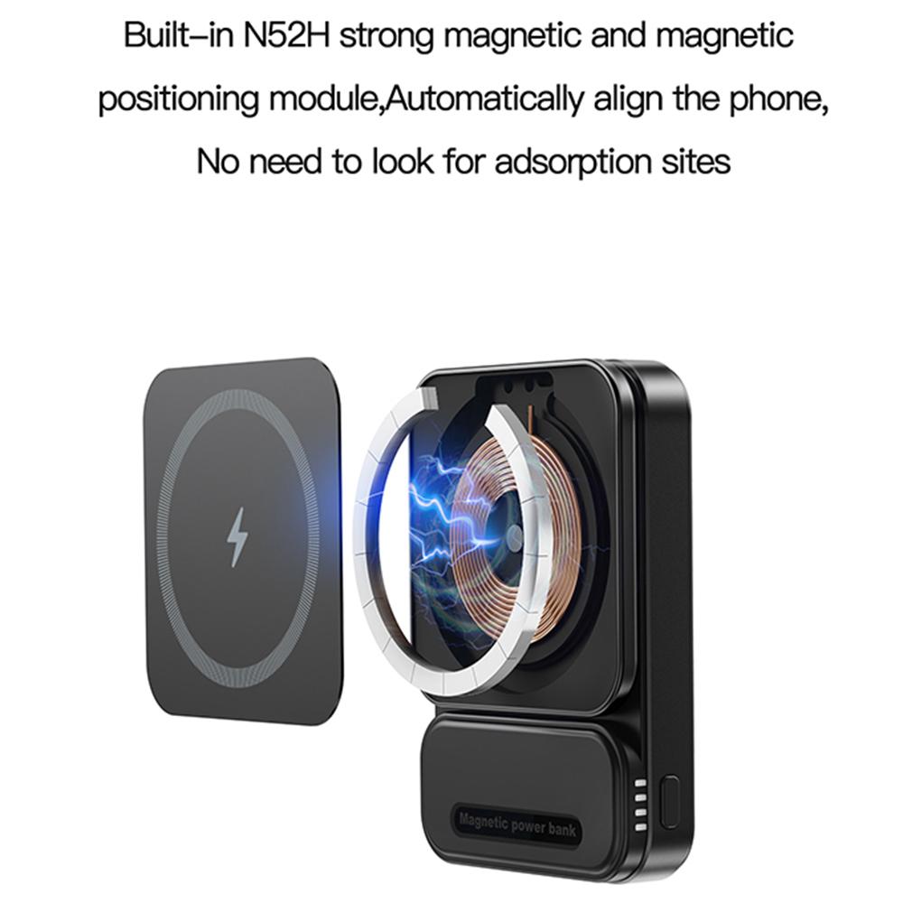 

GM-01 Portable 15W Magnetic Phone Bracket Wireless Charger 5000mAh Power Bank A