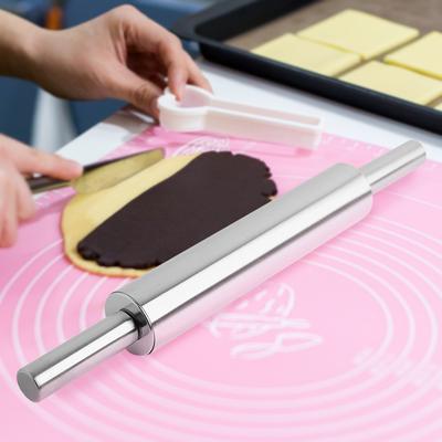 Stainless Steel Dough Rolling Pin for Home Baking Flour Dumpling Skin