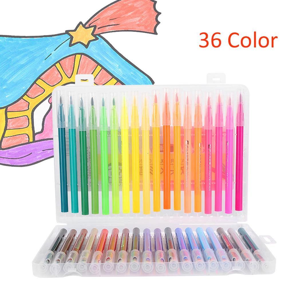 36 Color Soft Head Watercolor Pen Washable Painting Pen Drawing Supplies