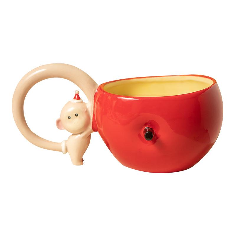 Personalisierte Keramiktasse Wasserbecher Milchbecher Apfel kreativ Geschenk Tasse Heimgebrauch hoher Wert Liebe niedlich