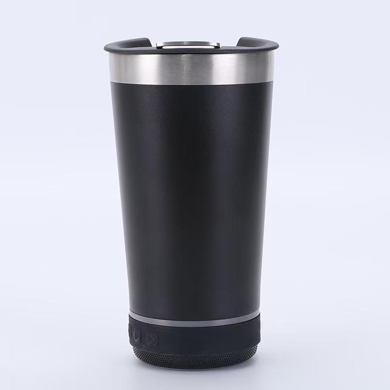 16oz Smart Bluetooth Speaker Car Portable Car Cup Creative Bottle Opener Stainless Steel Thermos Cup