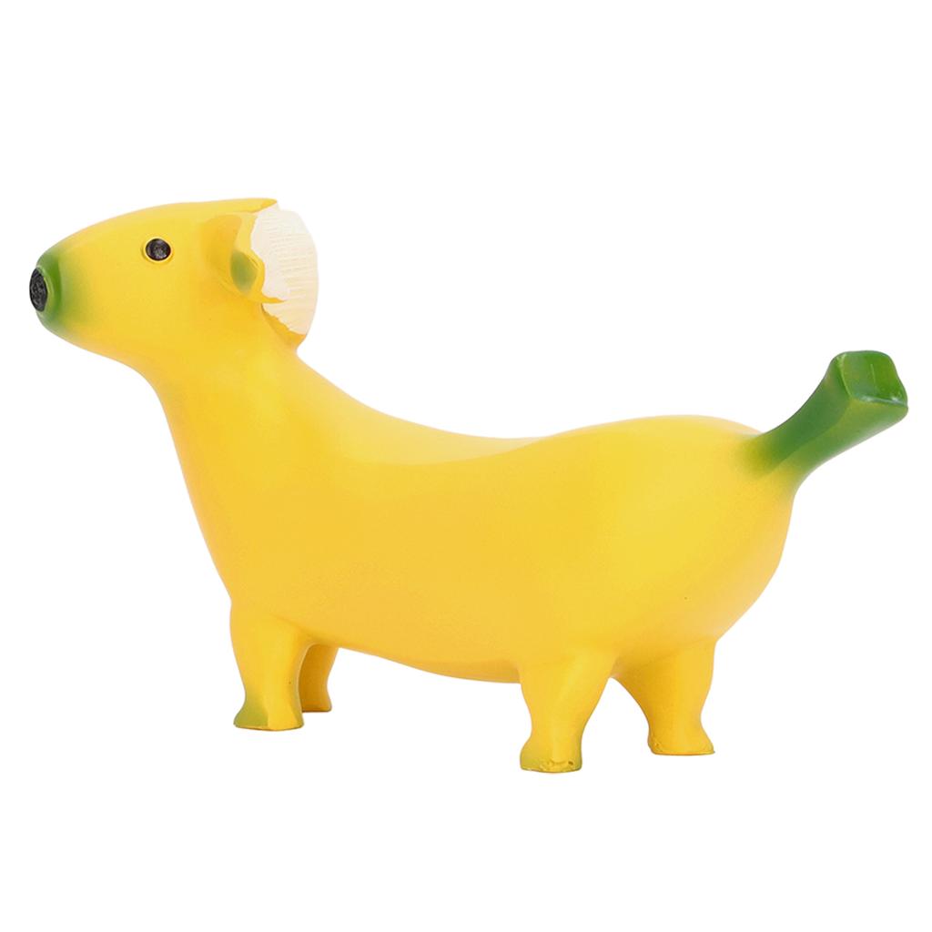 Banana Dog Sculpture Resin Funny Lovely Lightweight Banana Dog Art Decoration for Home Desktop L 20x9cm 7.9x3.5in