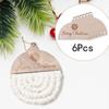 6x Macrame Ornaments Christmas Ornament DIY Semi Circle Hanging Pendants